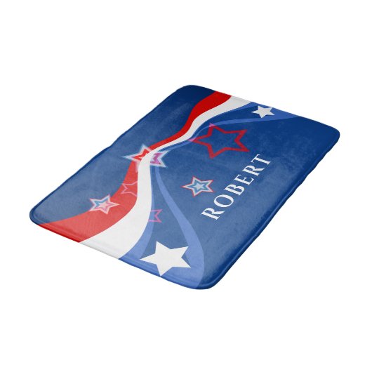 Tapis De Bain Drapeau américain design moderne (Angle)