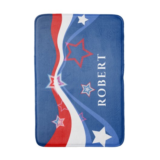 Tapis De Bain Drapeau américain design moderne (Devant (Vertical))