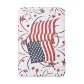 Tapis De Bain Drapeau américain et feux d'artifice (Devant (Vertical))