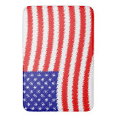 Tapis De Bain Drapeau américain ondulé (devant Vertical)