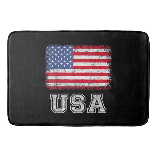 Tapis De Bain Drapeau Américain Patriotique Pour Hommes Femmes E (Devant)