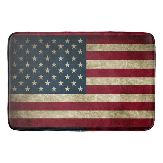 Tapis De Bain Drapeau américain patriotique rustique américain (Devant)