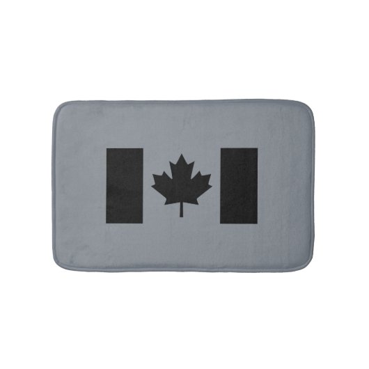 Tapis De Bain Drapeau canadien élégant en noir (Devant)