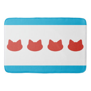 Tapis De Bain Drapeau d'amoureux de les chats de Chicago