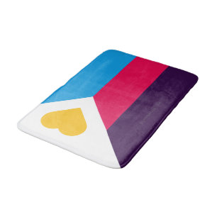 Tapis De Bain Drapeau de fierté de la polyamorie tricolore de Sl