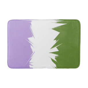 Tapis De Bain Drapeau de fierté Genderqueer abstrait ZigZag piqu