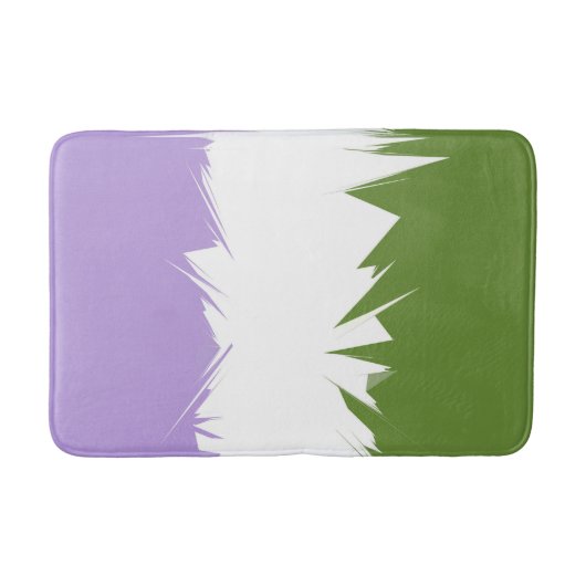 Tapis De Bain Drapeau de fierté Genderqueer abstrait ZigZag piqu (Devant)