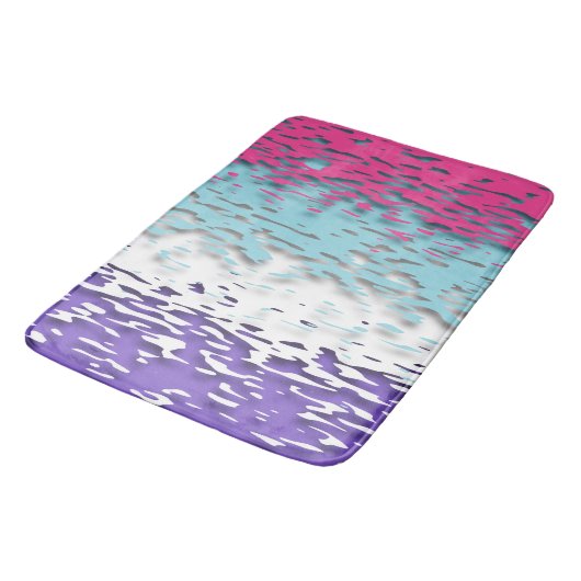 Tapis De Bain Drapeau de fierté multisexuel funky trippy ondulé (Angle)