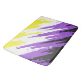 Tapis De Bain Drapeau de fierté non binaire funky grunge zigzag  (Angle)
