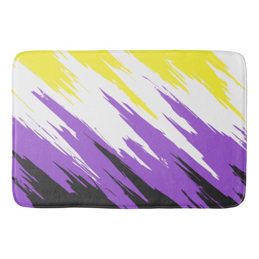 Tapis De Bain Drapeau de fierté non binaire funky grunge zigzag  (Devant)