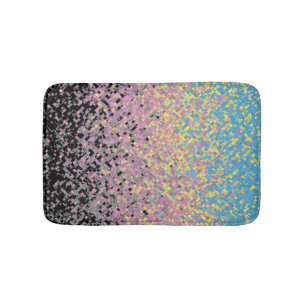 Tapis De Bain Drapeau de fierté polygender pixelisé funky tripan