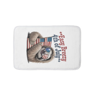 Tapis De Bain Drapeau de la fête du 4 juillet embrassant un pare