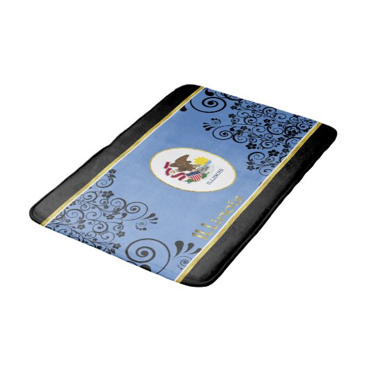 Tapis De Bain Drapeau de l'Illinois (Angle)