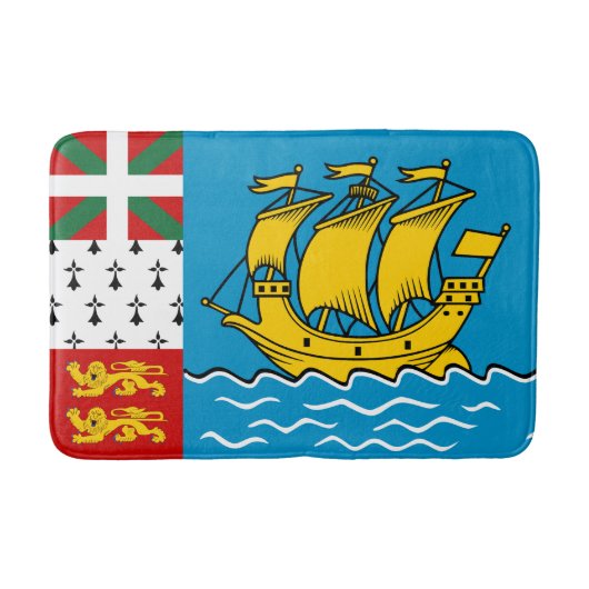 Tapis De Bain Drapeau de Saint-Pierre-et-Miquelon (Devant)