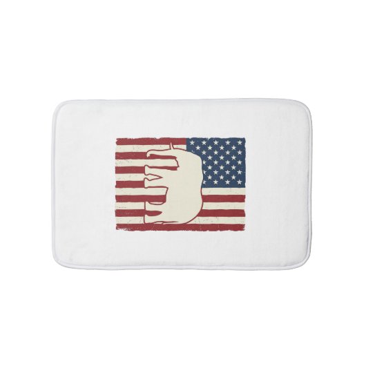 Tapis De Bain Drapeau d'éléphant patriotique Conception de vecte (Devant)