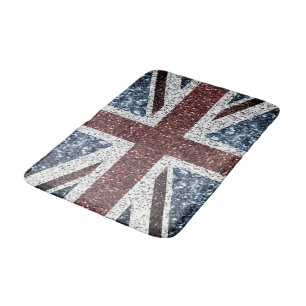 Tapis De Bain Drapeau du Royaume-Uni Rustic vintage scintille pa