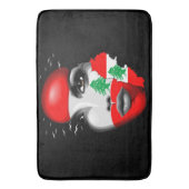Tapis De Bain Drapeau et carte du Liban sur le visage de la fill (devant Vertical)