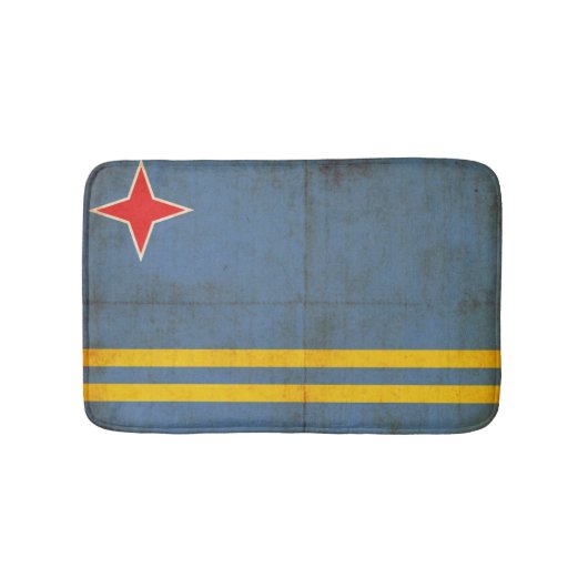Tapis De Bain Drapeau grunge d'Aruba (Pays-Bas) (Devant)