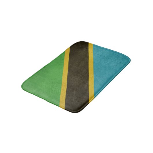 Tapis De Bain Drapeau grunge d'État souverain de la Tanzanie (Angle)