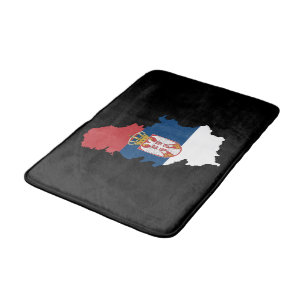 Tapis De Bain Drapeau patriotique de Serbie