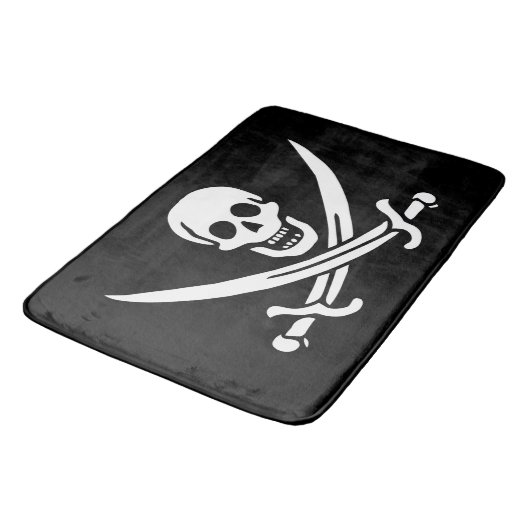 Tapis De Bain Drapeau Pirate Jolly Roger (Angle)