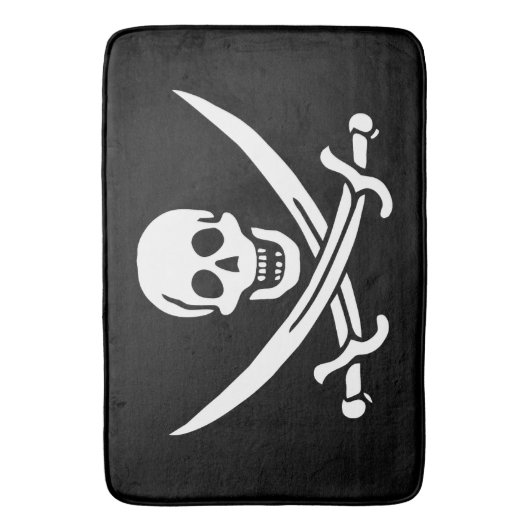 Tapis De Bain Drapeau Pirate Jolly Roger (devant Vertical)