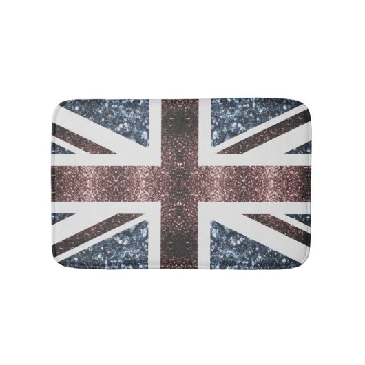 Tapis De Bain Drapeau rustique UK rouge bleu étincelants parties (Devant)
