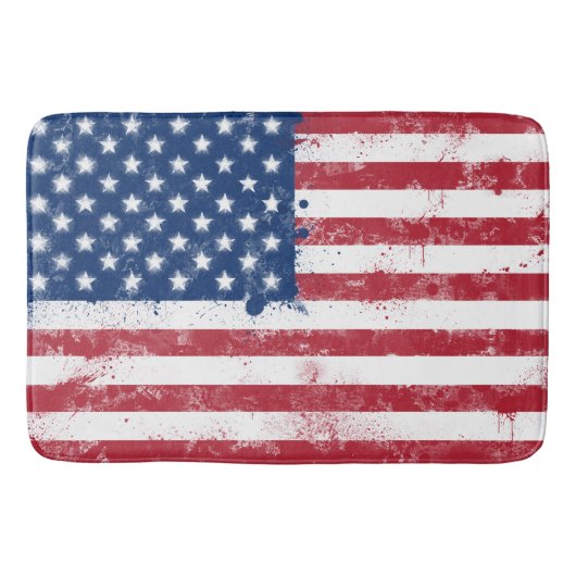 Tapis De Bain Drapeau Splatter Peint USA (Devant)