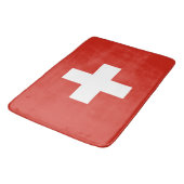 Tapis De Bain Drapeau Suisse - croix blanche (Angle)