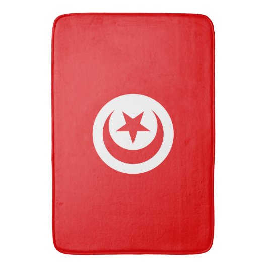 Tapis De Bain Drapeau Tunisie (devant Vertical)