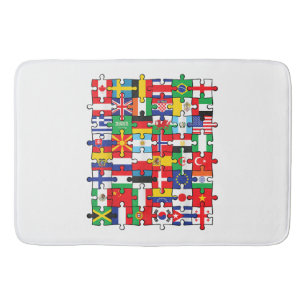 Tapis De Bain Drapeaux des pays du pavillon international