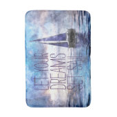 Tapis De Bain Dream Sail Inspirational Citation Ocean Blue Sunse (Devant (Vertical))