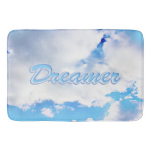 Tapis De Bain Dreamer Puffy nuages blancs et ciel bleu