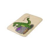 Tapis De Bain Drôle alligator vert cuisine dessin animé (Angle)