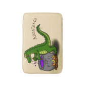 Tapis De Bain Drôle alligator vert cuisine dessin animé (Devant (Vertical))