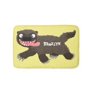 Tapis De Bain Drôle animal avide de carcajou