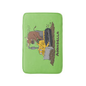 Tapis De Bain Drôle bulldozer de conduite de taureaux (Devant (Vertical))