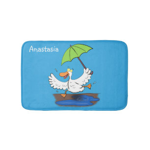 Tapis De Bain Drôle canard avec parapluie dessin animé