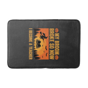 Tapis De Bain Drôle de professeur d'Halloween Balai cassé Design