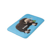 Tapis De Bain Drôle dessin animé de boeuf musqué (Angle)
