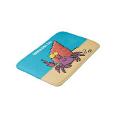 Tapis De Bain Drôle mignon caricature pourpre crabe ermite (Angle)