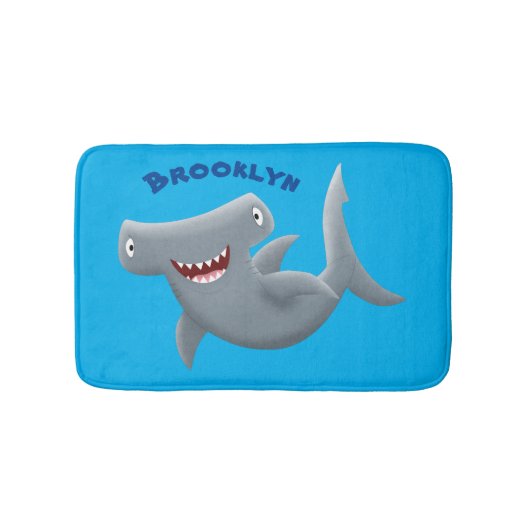 Tapis De Bain Drôle mignon requin marteau dessin animé (Devant)