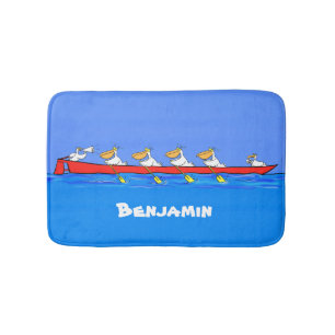 Tapis De Bain Drôle pélicans rameurs dessin animé