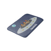 Tapis De Bain Drôle poule dans l'espace dessin animé (Angle)