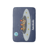 Tapis De Bain Drôle poule dans l'espace dessin animé (Devant (Vertical))