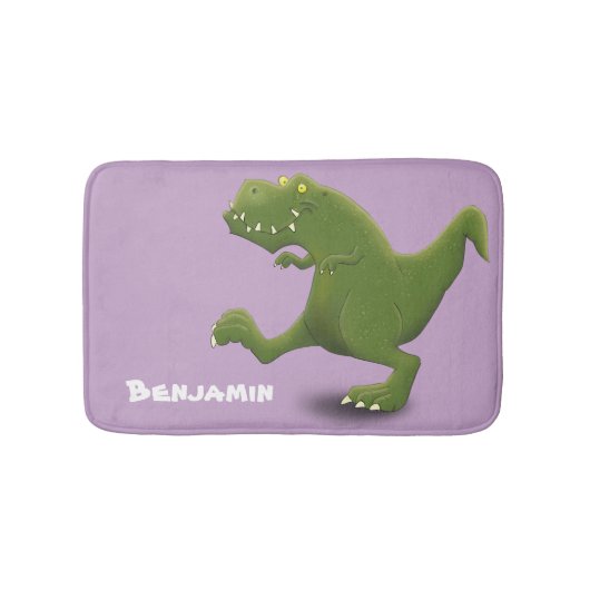 Tapis De Bain Drôle T rex dinosaure dessin animé humour (Devant)
