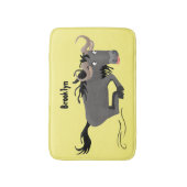 Tapis De Bain Drôle wildebeest tourner dessin animé illustration (Devant (Vertical))