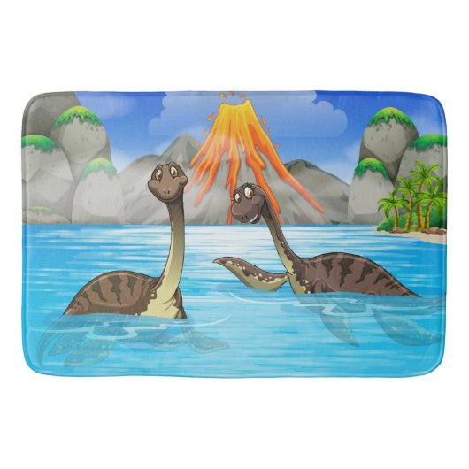Tapis de bain drôles de dinosaures (Devant)