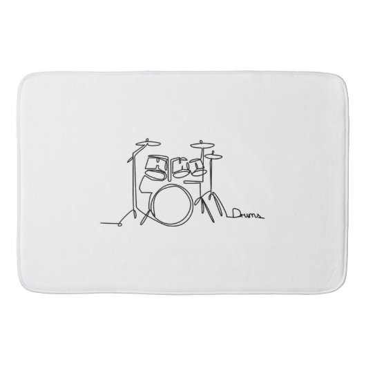 Tapis De Bain Drummer Music Design Drums One-Line (Devant)