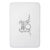 Tapis De Bain Drummer Music Design Drums One-Line (devant Vertical)